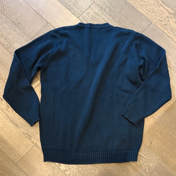 Brandy Melville Womens Navy Blue Cotton Oversized V-Neck Sweater - Picture 3 of 3